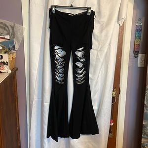 Dolls kill black shredded leggings size large. Worn once.